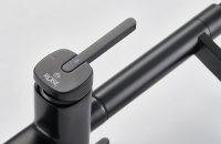 Смеситель для кухни Rose R358H с подключением фильтра и гибким изливом, черный