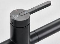 Смеситель для кухни Rose R458H с подключением фильтра и гибким изливом, черный