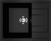 Кухонная мойка Ulgran U-607 U-607-344 61x50 из искусственного камня, черный