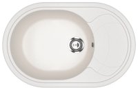 Кухонная мойка Ulgran U-610 U-610-341 78x50 из искусственного камня, белый