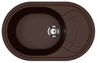 Кухонная мойка Ulgran U-610 U-610-345 78x50 из искусственного камня, коричневый