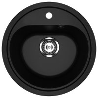 Кухонная мойка Ulgran U-700 U-700-344 44x44 из искусственного камня, черный