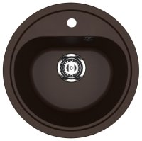 Кухонная мойка Ulgran U-700 U-700-345 44x44 из искусственного камня, коричневый