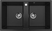 Кухонная мойка Ulgran U-708 U-708-308 86x51 из искусственного камня, черный