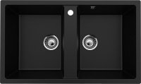 Кухонная мойка Ulgran U-708 U-708-344 86x51 из искусственного камня, черный