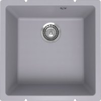 Кухонная мойка Ulgran Underground 400 Under 400-05 45x45 из кварцевого композита, серый