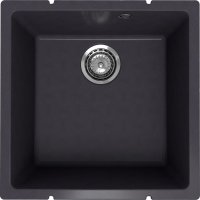 Кухонная мойка Ulgran Underground 400 Under 400-08 45x45 из кварцевого композита, черный