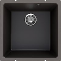 Кухонная мойка Ulgran Underground 400 Under 400-09 45x45 из кварцевого композита, серый