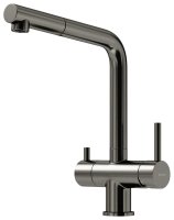 Смеситель для кухни SANCOS Spin SC4015GG с выдвижным изливом, вороненая сталь