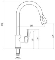Смеситель для кухни Savol S-002801H с выдвижным изливом, черный