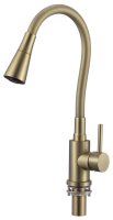 Смеситель для кухни Savol S-3002CM-07 с гибким изливом, матовое золото
