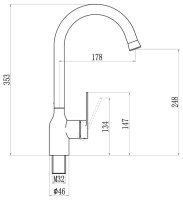 Смеситель для кухни Savol S-601816H, черный