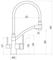 Смеситель для кухни Savol S-L1805B-04 с подключением фильтра и гибким изливом, золото