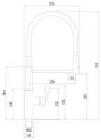 Смеситель для кухни Savol S-L1809C-01 с подключением фильтра и гибким изливом, бронза