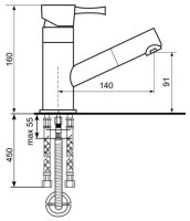 Смеситель для кухни Ulgran U-009 U-009-343 с выдвижным изливом, антрацит