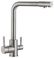 Смеситель для кухни Ulgran U-016 U-016-304 с подключением фильтра, сталь