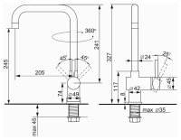 Смеситель для кухни Ulgran U-023 U-023-304, сталь