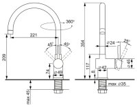 Смеситель для кухни Ulgran Uq-021 UQ-021-10, бежевый