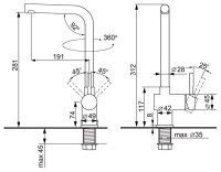 Смеситель для кухни Ulgran Uq-022 UQ-022-06, коричневый