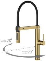Смеситель для кухни WasserKRAFT A8887 с выдвижным изливом, золото матовое