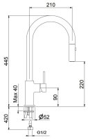 Смеситель для кухни Webert Doha DH940302560, черный