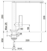 Смеситель для кухни Webert Essential EN920302441, черный/сталь