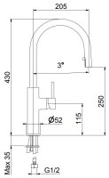 Смеситель для кухни Webert Lima LM940302015 с выдвижным изливом, хром