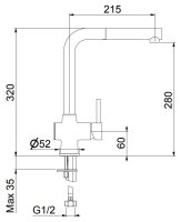 Смеситель для кухни Webert Lisbona LS940302015 с выдвижным изливом, хром