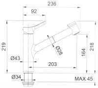 Смеситель для кухни Webert Master MS941002015 с выдвижным изливом, хром