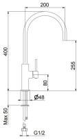 Смеситель для кухни Webert Oblique OB920302560, черный