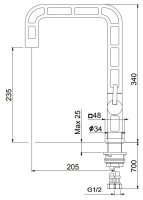 Смеситель для кухни Webert One-a ON921202560, черный