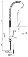 Смеситель для кухни Webert Kitchen springy SN921402015 с подключением фильтра и гибким изливом, хром