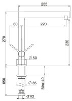Смеситель для кухни Webert Spirit SO920302564, черный/хром