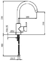 Смеситель для кухни Webert Yen YN920302560, черный