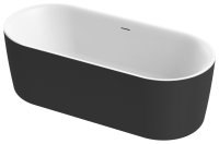 Акриловая ванна Cezares Metauro METAURO-INT-Central-180-80-60-B-W-MATT 180x80, черная матовая