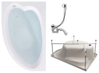 Акриловая ванна Timo Iva IVA1595L-KTIVA15-SPV1505 150x95, белая