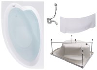Акриловая ванна Timo Iva IVA1610L-KTIVA16-SPV1505-FPIVA16L 160x100, белая