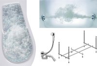 Акриловая ванна Timo Vino VINO1590L-KTVINO15-SPV1505-T-CM 150x90, белая