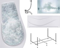 Акриловая ванна Timo Vino VINO1590L-KTVINO15-SPV1505-T-CM-FPVINO15L 150x90, белая