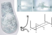 Акриловая ванна Timo Vino VINO1590L-KTVINO15-SPV1505-T-CM-T-BM 150x90, белая