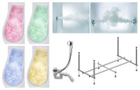 Акриловая ванна Timo Vino VINO1590R-KTVINO15-SPV1505-T-CM-T-BM-T-CT 150x90, белая