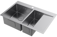 Кухонная мойка OMOIKIRI Akisame 78-2-IN-L 4973062 78x51 стальная, сталь