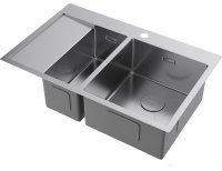 Кухонная мойка OMOIKIRI Akisame 78-2-IN-R 4973063 78x51 стальная, сталь