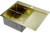 Кухонная мойка OMOIKIRI Akisame 65-LG-L 4973083 65x51 стальная, светлое золото