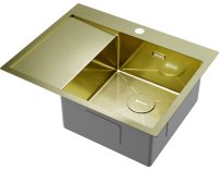 Кухонная мойка OMOIKIRI Akisame 65-LG-R 4973084 65x51 стальная, светлое золото