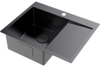 Кухонная мойка OMOIKIRI Akisame 65-GM-L 4973097 65x51 стальная, вороненая сталь