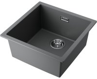 Кухонная мойка OMOIKIRI Yamakawa 45T-U/I-PL 4993312 45.6x45.6 из искусственного гранита, платина