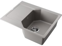 Кухонная мойка OMOIKIRI Yonaka 65-GR 4993346 65x51 из искусственного гранита, leningrad grey