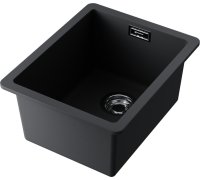Кухонная мойка OMOIKIRI Kata 34-U-BL 4993382 34x42 из искусственного гранита, черный