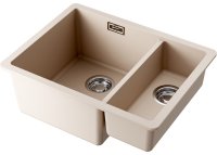 Кухонная мойка OMOIKIRI Kata 55-2-U-SA 4993421 55x42 из искусственного гранита, бежевый